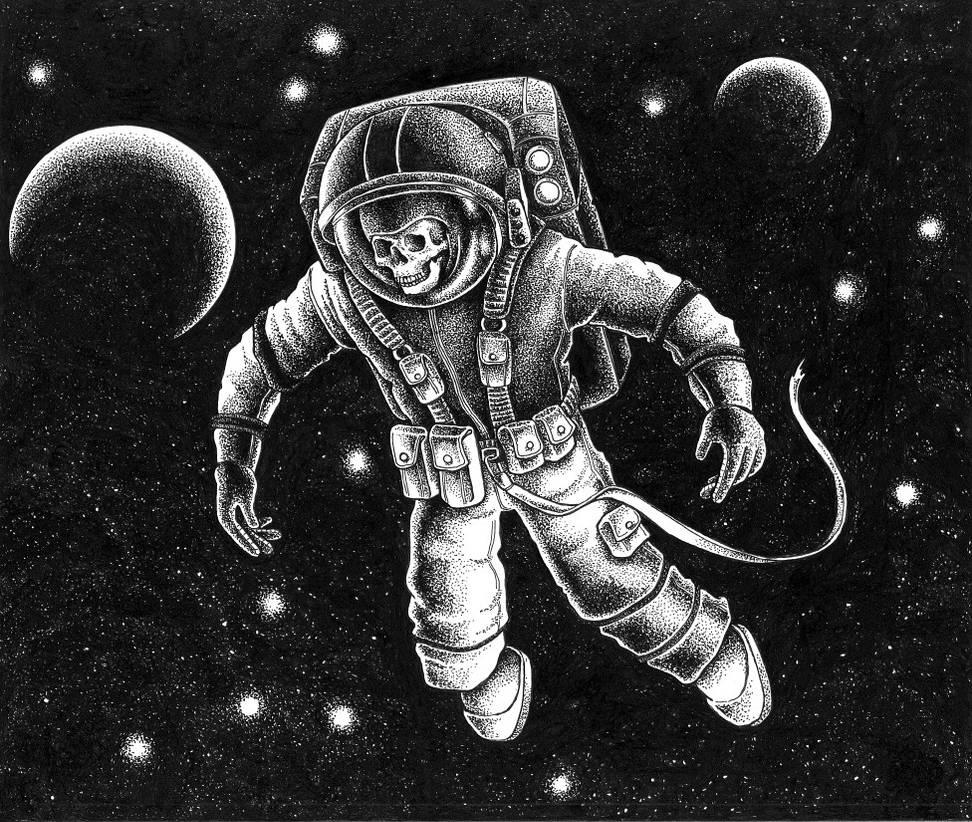 szkielet_astronauta_w_kosmosie_czarno_biala_rysunek_zawsze_ma_byc_mem_smierci.jpeg